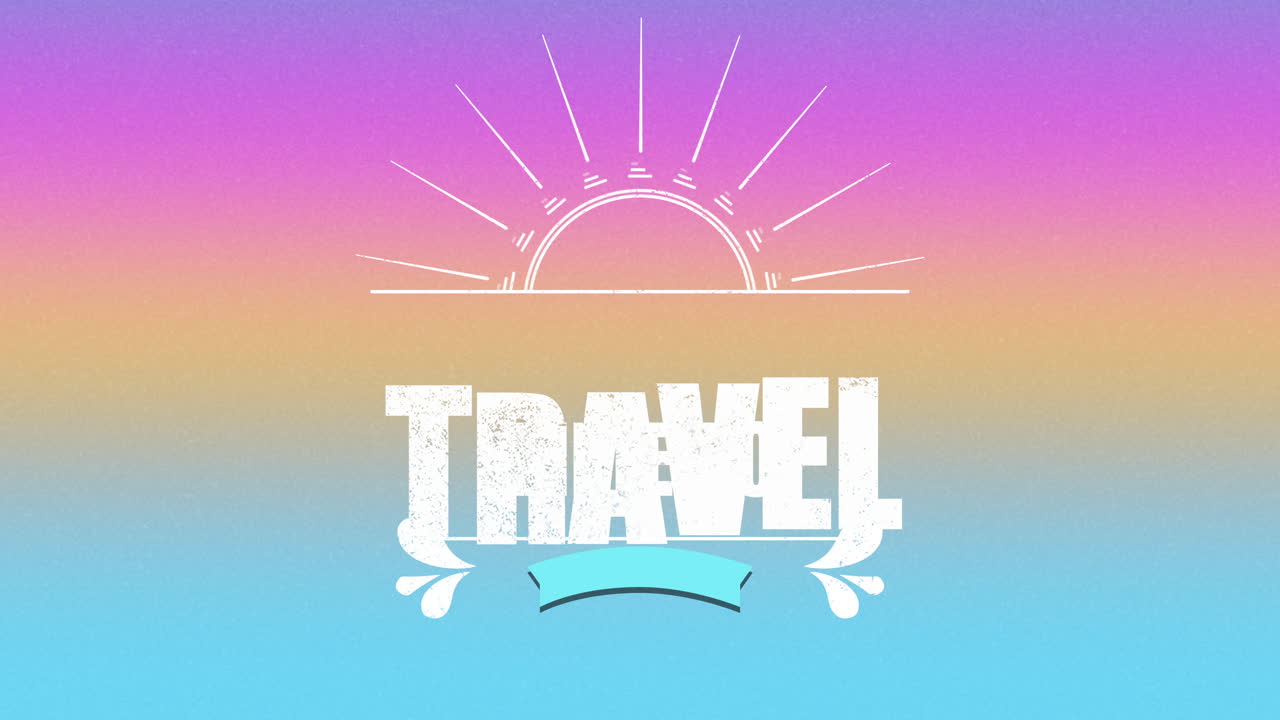 tiempo para viajar con rayos de sol en color rosa degradado