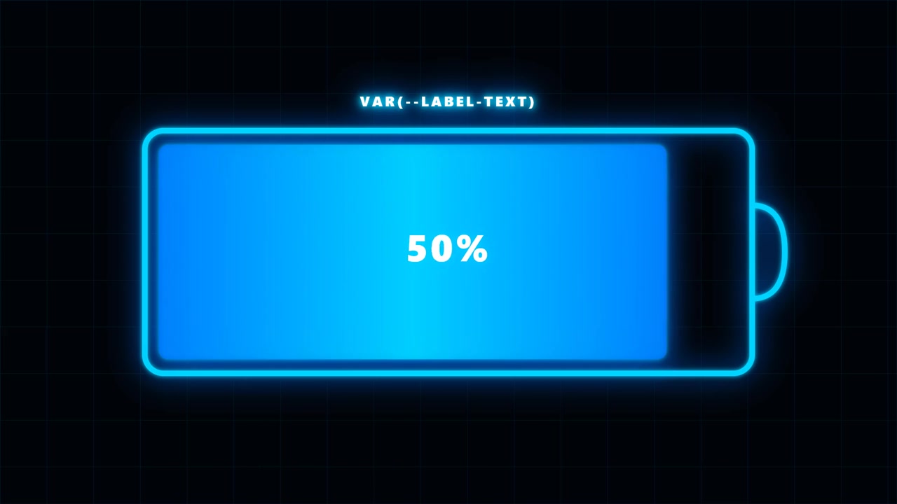 Digital Battery Charging Animation with Percentage Counter