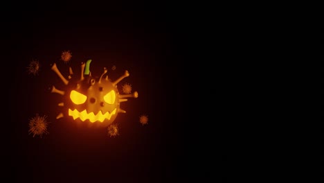 la célula de bacterias del coronavirus que parece una calabaza de halloween