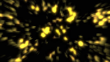 Digital-yellow-dots-with-glitch-effect-on-black-screen