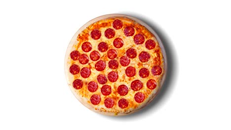 single image of a pepperoni pizza on a white background. footage. this picture is perfect for you to design your restaurant menus. visit my page. you will be able to find an image for every pizza sold in your cafe or restaurant