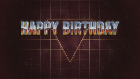 tarjeta de cumpleaños iluminada con neón futurista brillante feliz cumpleaños sobre fondo negro