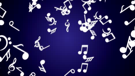 falling musical note animation, rendering, background, loop, with alpha channel