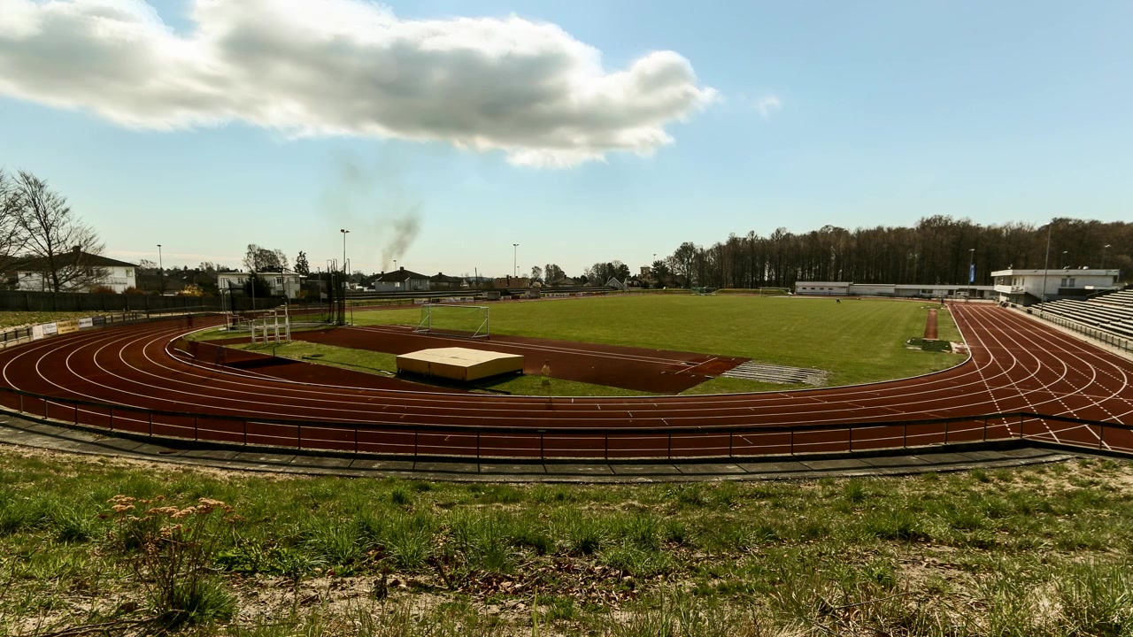 Timelapse of athletes running on running track