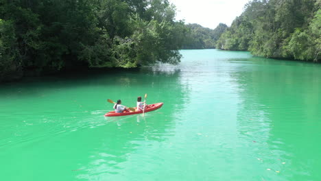 kayaking adventure in a tropical lagoon