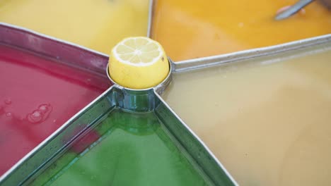 colorful turkish drinks with lemon