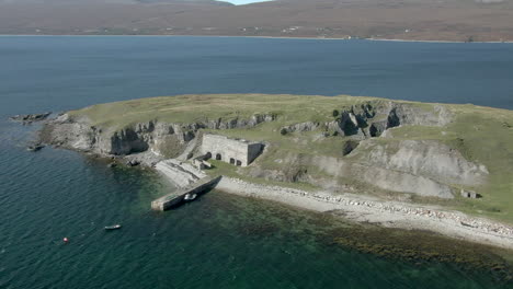 An-aerial-view-of-Ard-Neakie-abandoned-lime-kilns-on-a-sunny-summer's-day