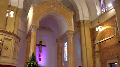 shot of religious chapel or funeral home for funeral service