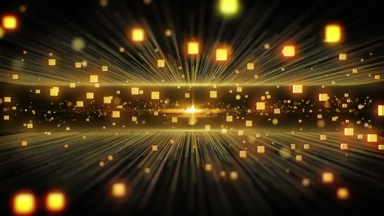 Gold Dust Particle Sparking Flying Through - LOOP