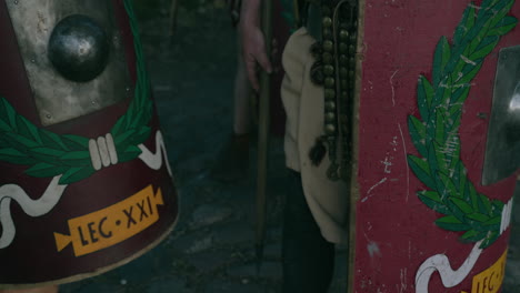 roman soldiers in reenactment