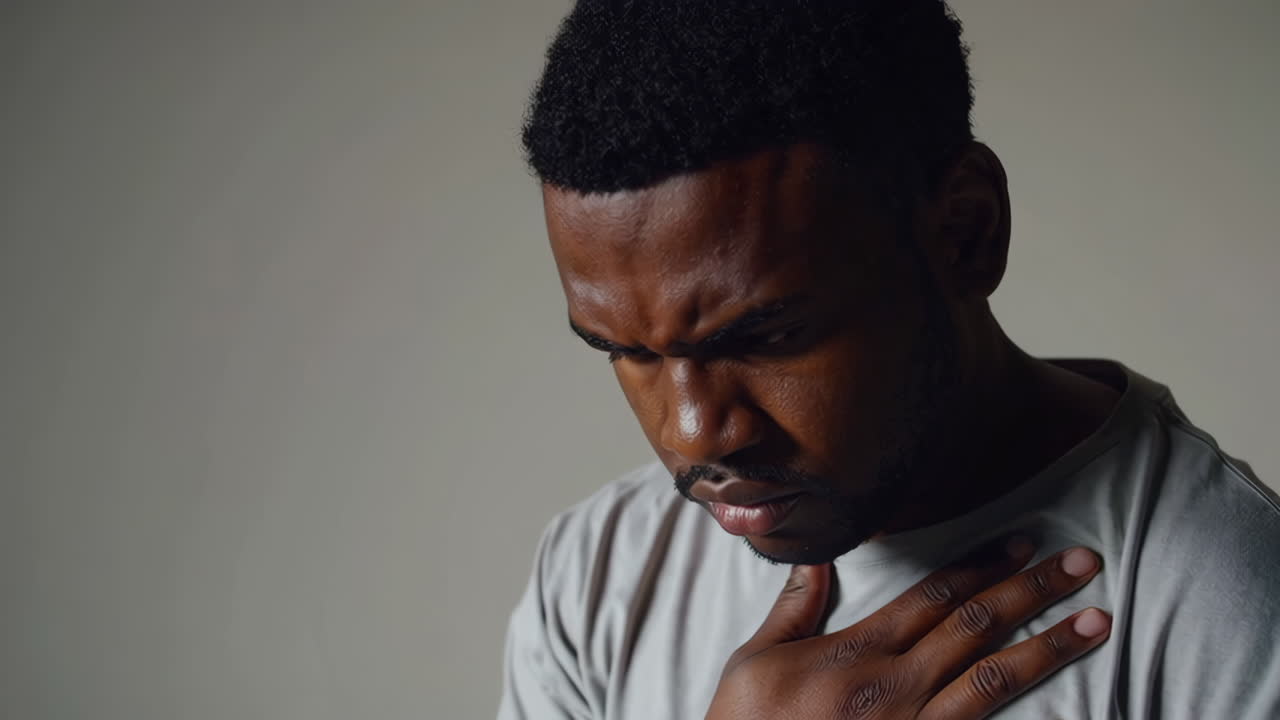 가 통증이 있는 남자