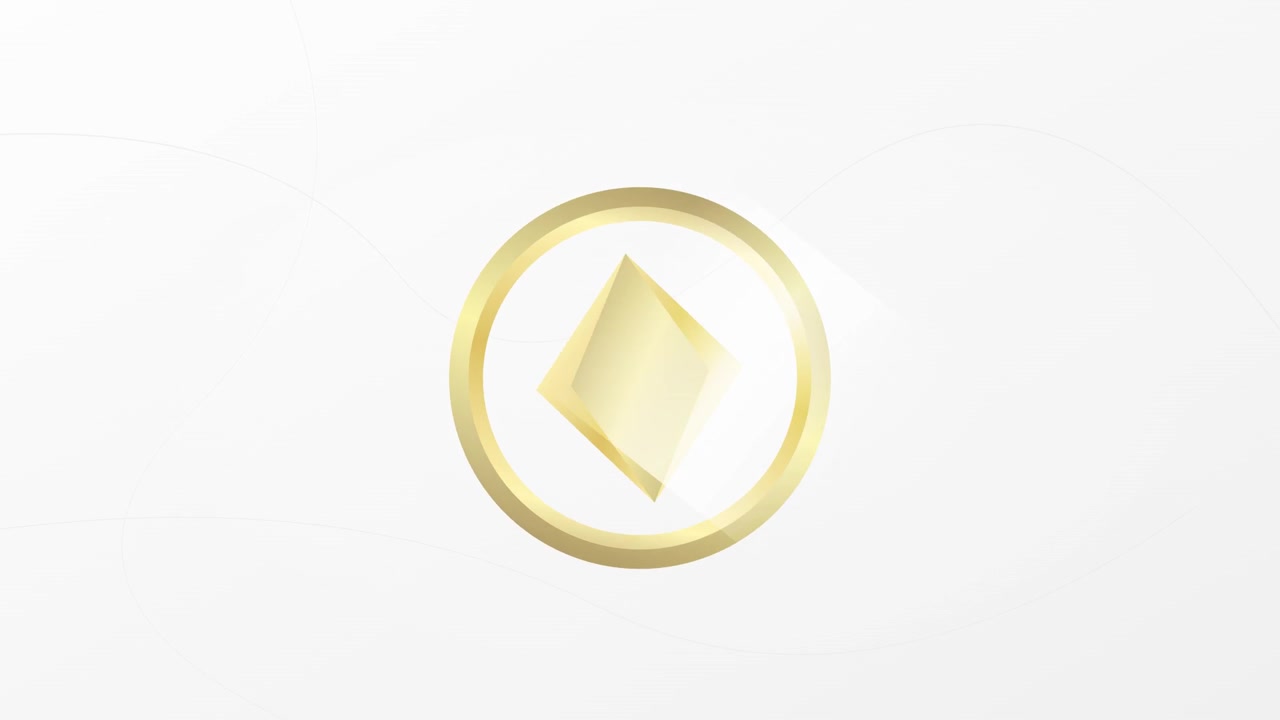 Abstract Golden Geometric Shape Rotating Inside a Circle