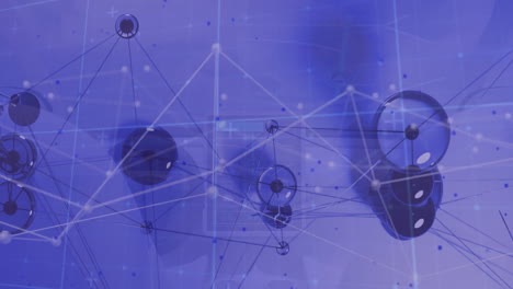 Animation of network of connections with spheres moving