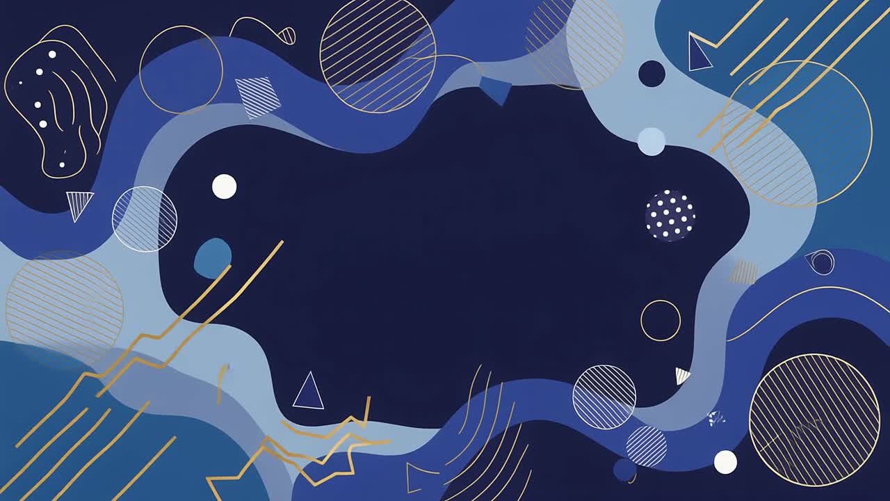 Modern Abstract Blue Background with Moving Geometric Shapes