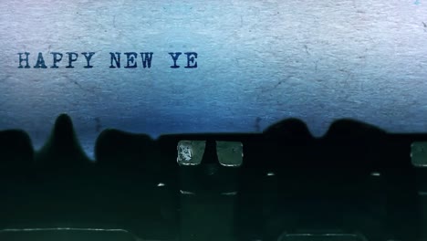 happy new year 2021 words typing on a sheet of paper with an old vintage typewriter.