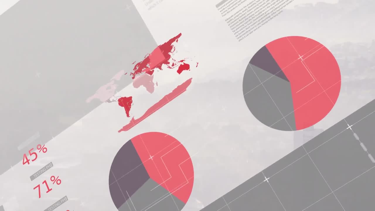 animación del procesamiento de datos sobre el paisaje urbano