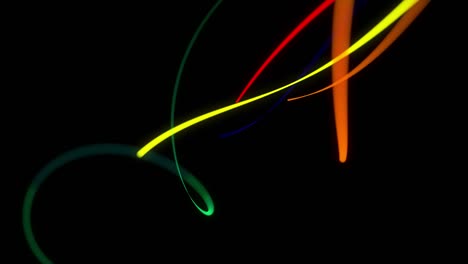 colored lines or streaks swirling in spiral fly along swirling path. motion design bg of particles shaping lines or trails, helix and abstract structures. 3d render
