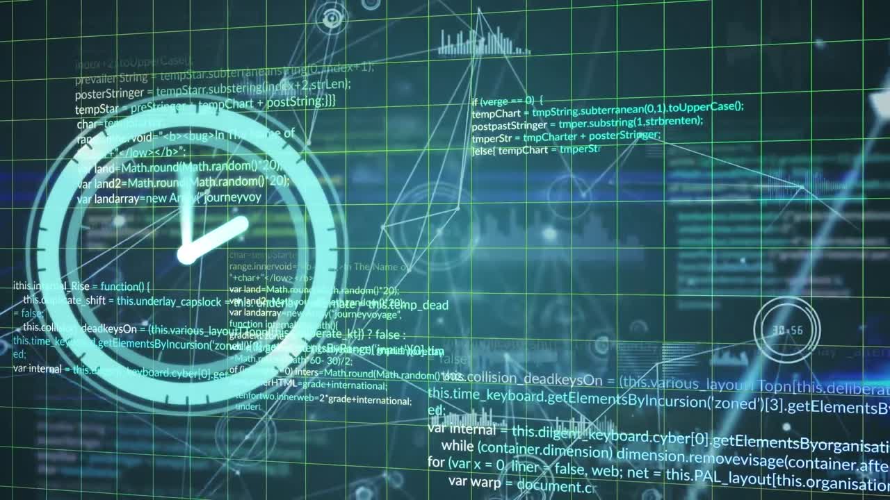 Animation of clock ticking over data processing
