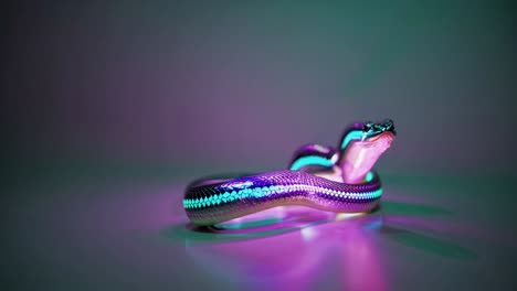 glowing metallic snake art