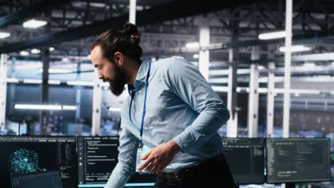data center manager presents ai technology to shareholders