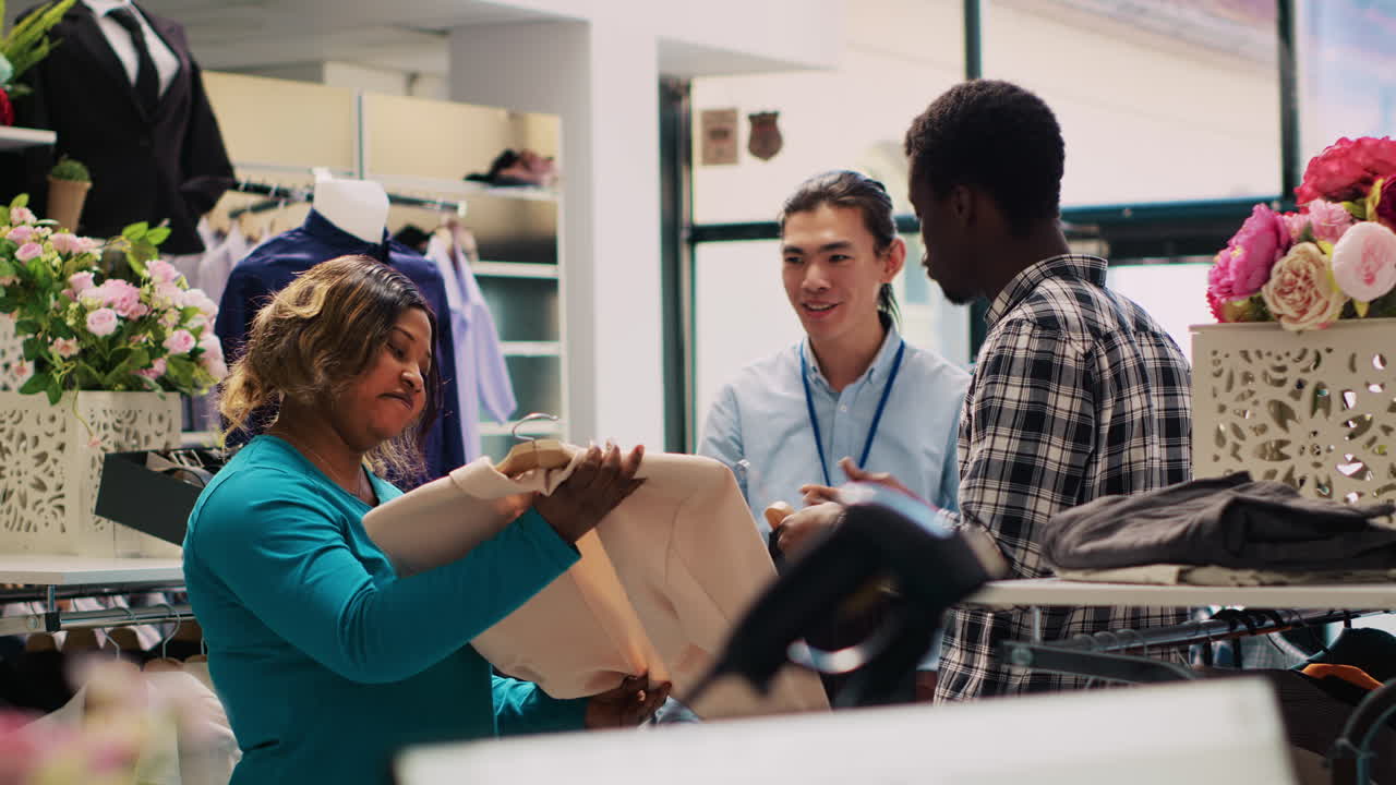 clientes que piden ayuda a los empleados