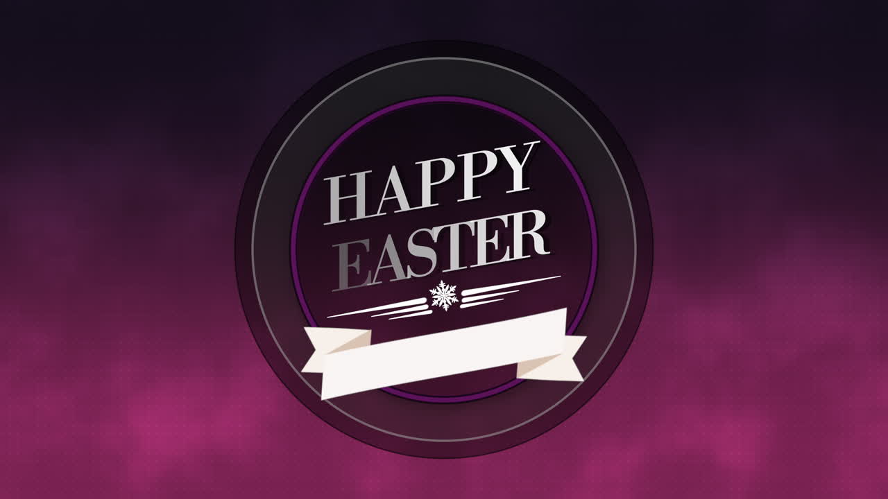 celebrar la pascua con una vibrante bandera de feliz pascua en púrpura y rosa