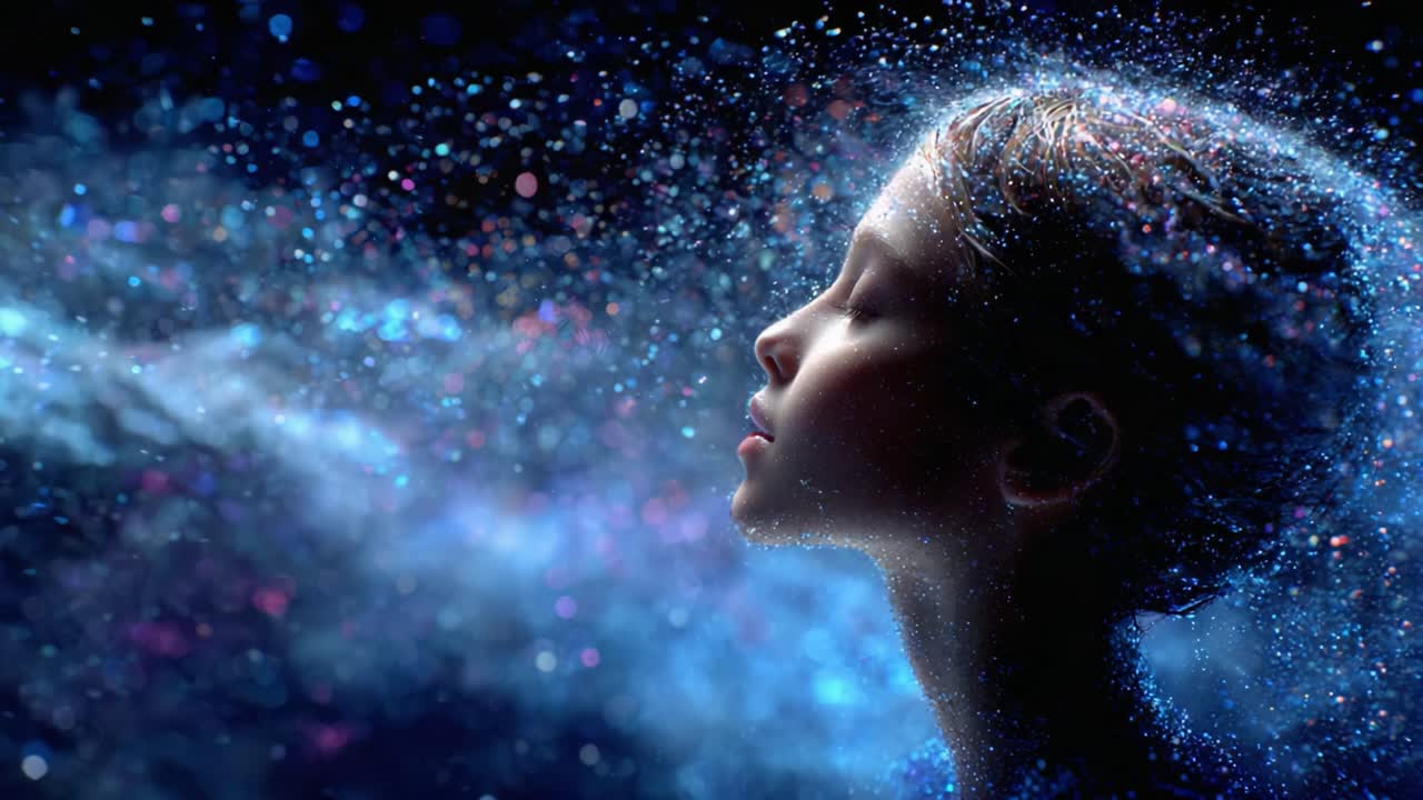 A Dreamy Exploration of Cosmic Essence and Human Connection Captured in Two Frames: A Journey Through the Mystical Universe of Imagination and Identity