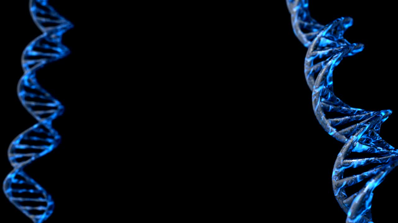 código de adn. abstracto 3d marco de alambre poligonal dna molécula hélice en espiral. animación en bucle.