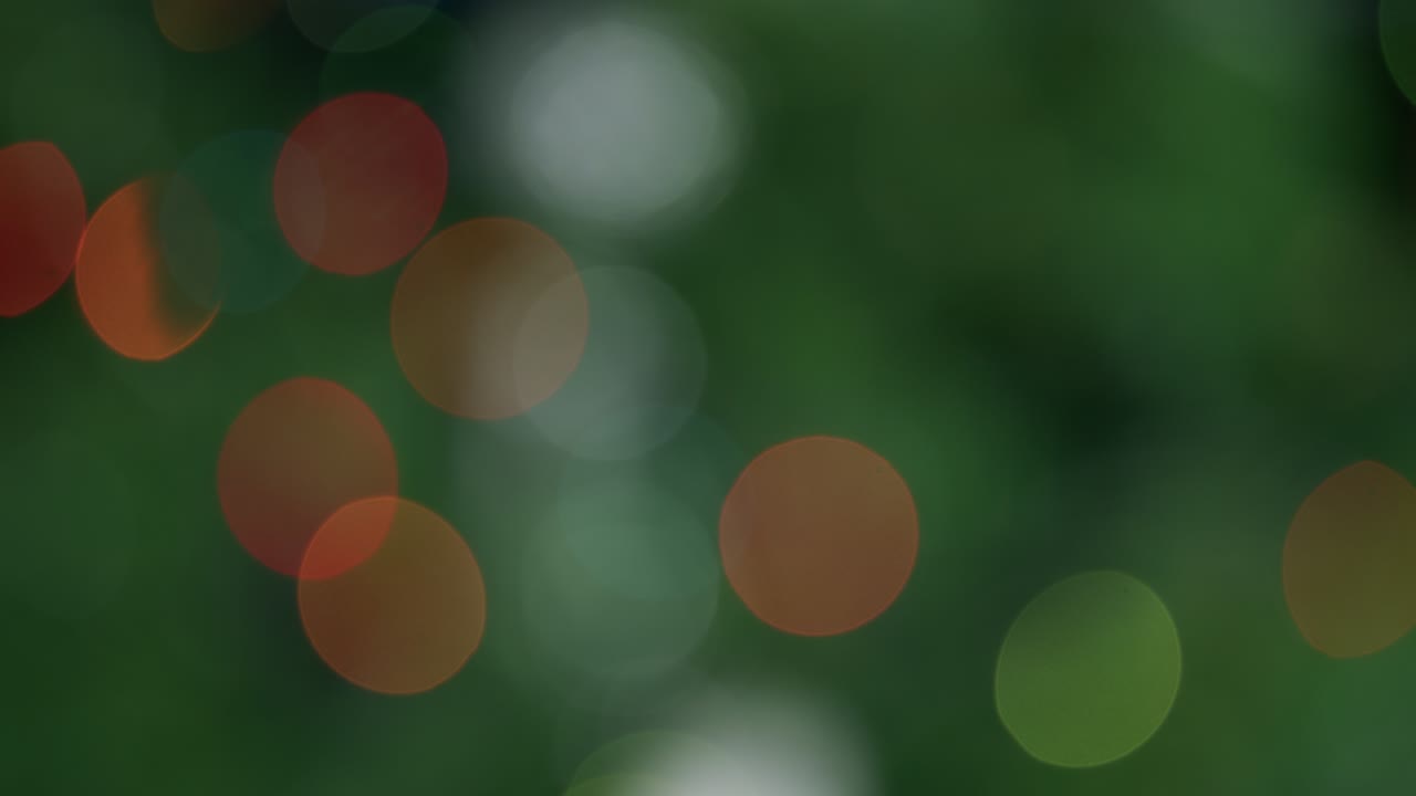 Flashing bright lights garlands in blur. Defocused flashing lights of multicolored christmas garlands on the tree. Static