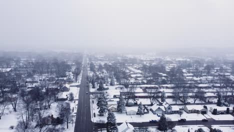 parallax 4k drone video of neighborhood in suburbs of grand rapids, michigan
