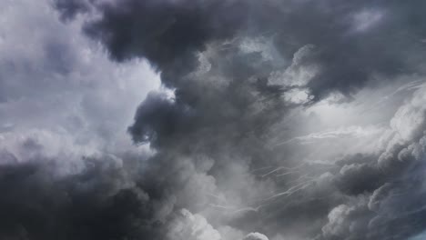 thunderstorm clouds at night with lightning