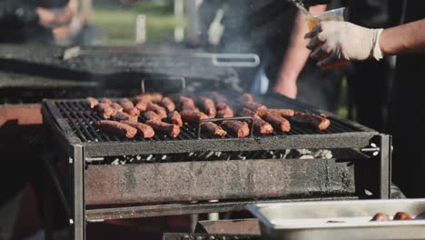 Baking-some-meats-on-a-heavily-glowing-grid-and-besprinkle-those-with-some-beer