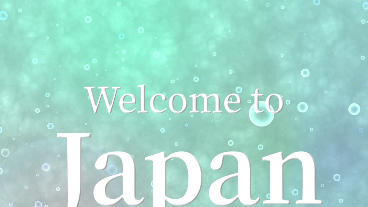 일본에 오신 것을 환영합니다 문자 애니메이션 모션 그래픽