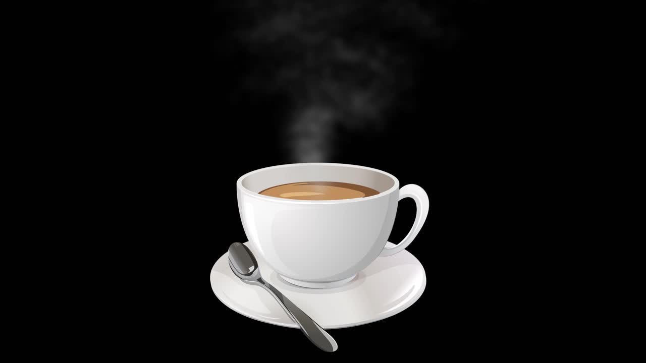 анимация кофейной чашки с изменяющимся фоном