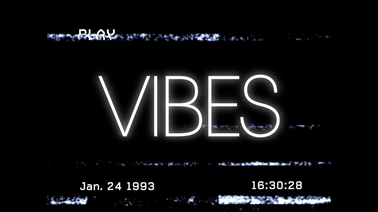 Animation of interference over vibes text