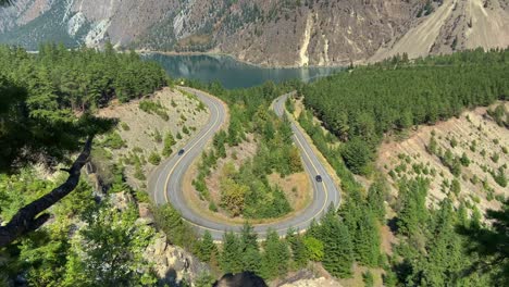 Winding-Canadian-mountain-highway-hairpin-turn