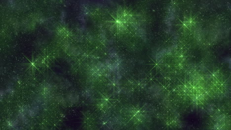 starry night brilliantly illuminated green and black background adorned with shining stars