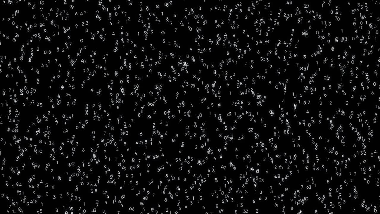 검은 바탕에 무작위 숫자