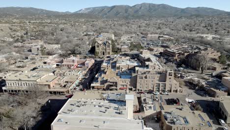 centro de santa fe, nuevo méxico con video de avión no tripulado en movimiento