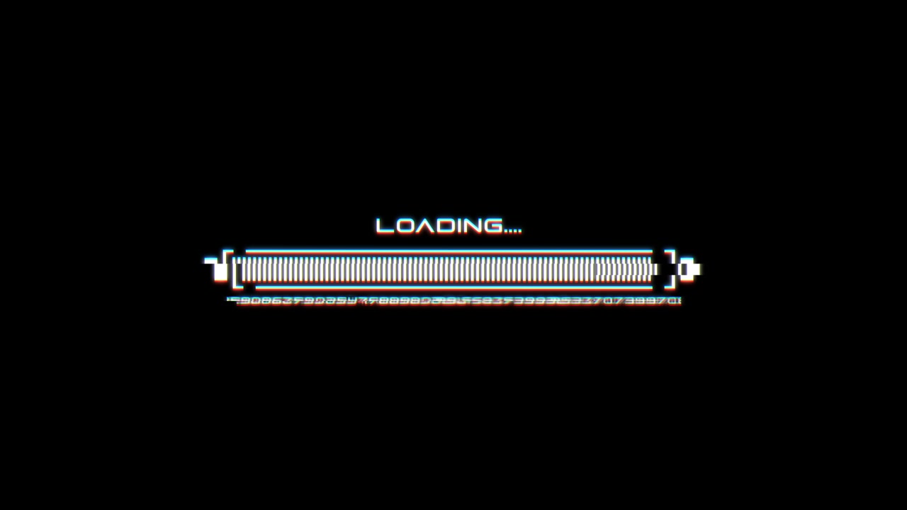 Digital Loading Progress Bar with Glitch Effect