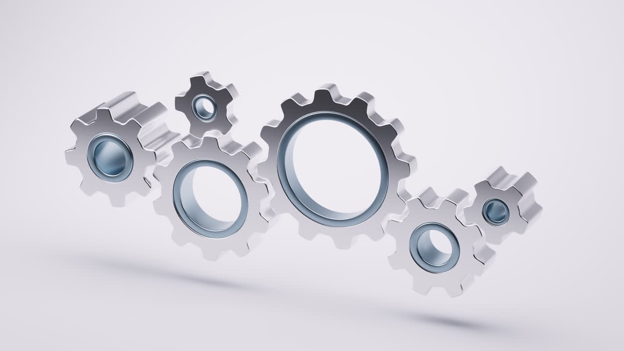 Mechanical gears with industry technology, 3d rendering
