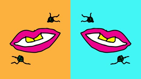 niños dibujando arte pop fondo sin costuras con tema de labios