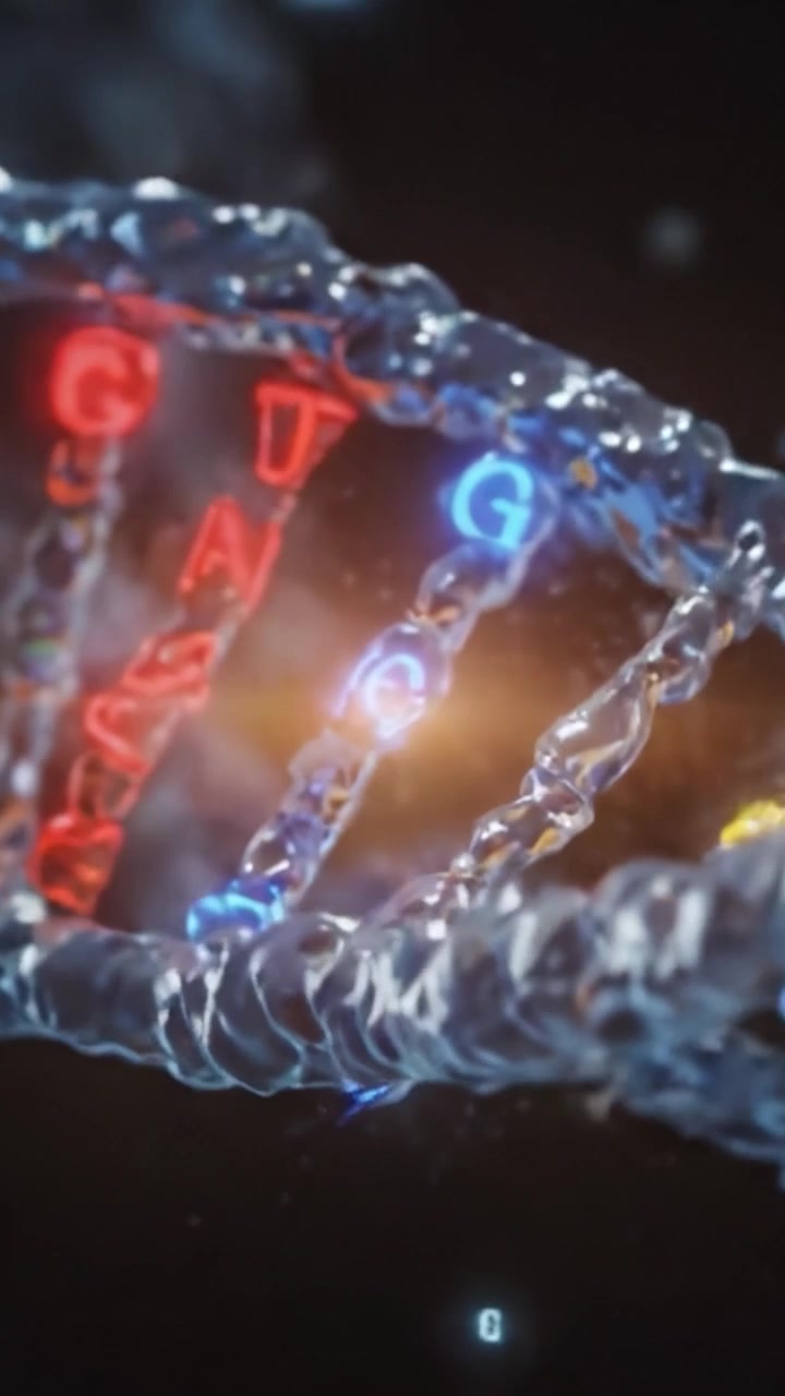 A Stunning Visualization of DNA Structure: Exploring the Elegant Helix of Genetic Code with Vibrant Colors and Detailed Molecular Design
