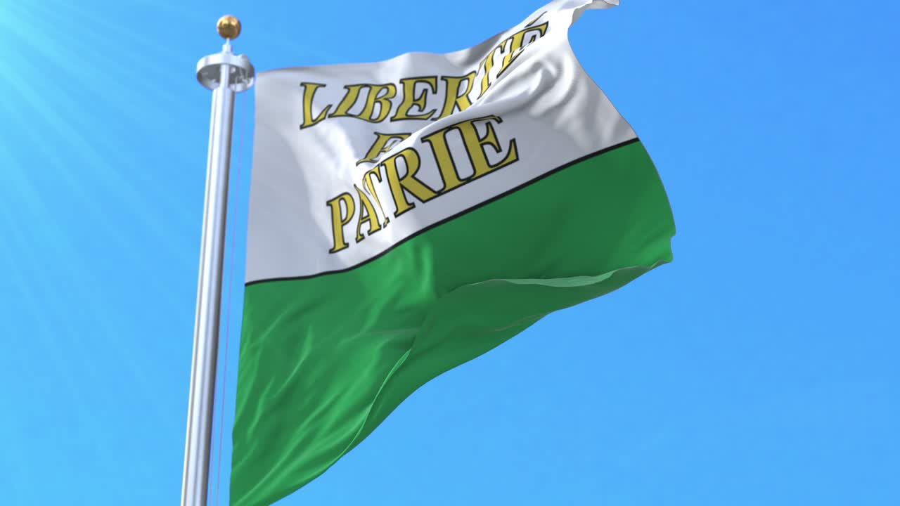 bandera del cantón de vaud, suiza. bucle