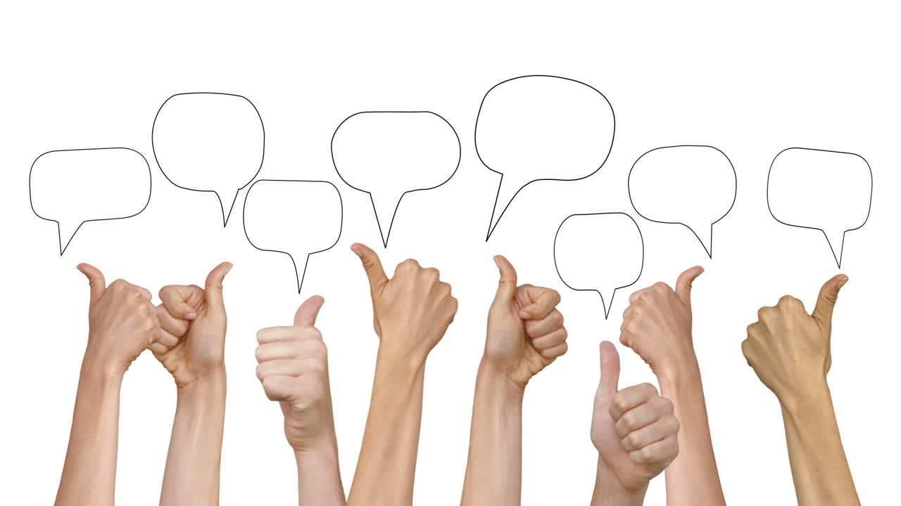 많은 손은 말 거품과 함께 엄지손가락을 보여줍니다.