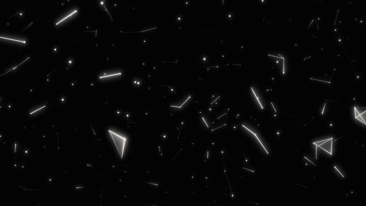 partículas del plexo blancas brillantes sobre un fondo negro