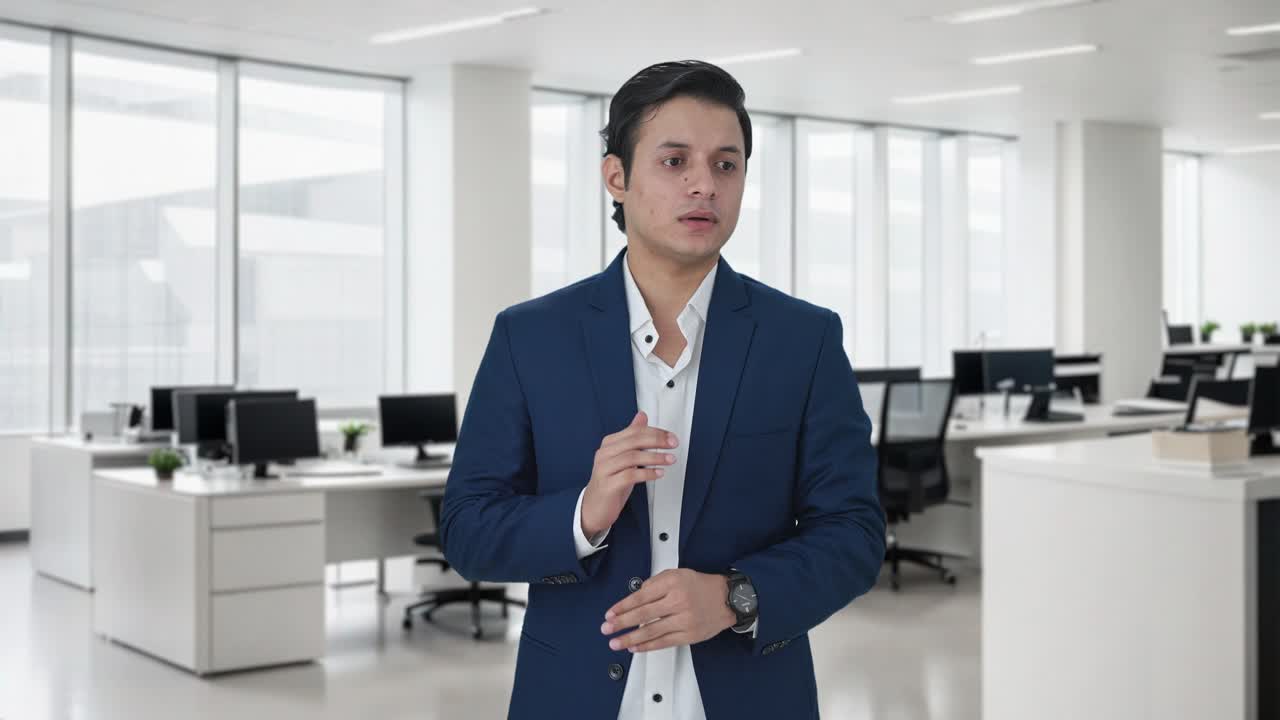 hombre de negocios indio estresado y tenso