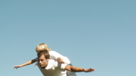 Father-and-son-playing-aircraft