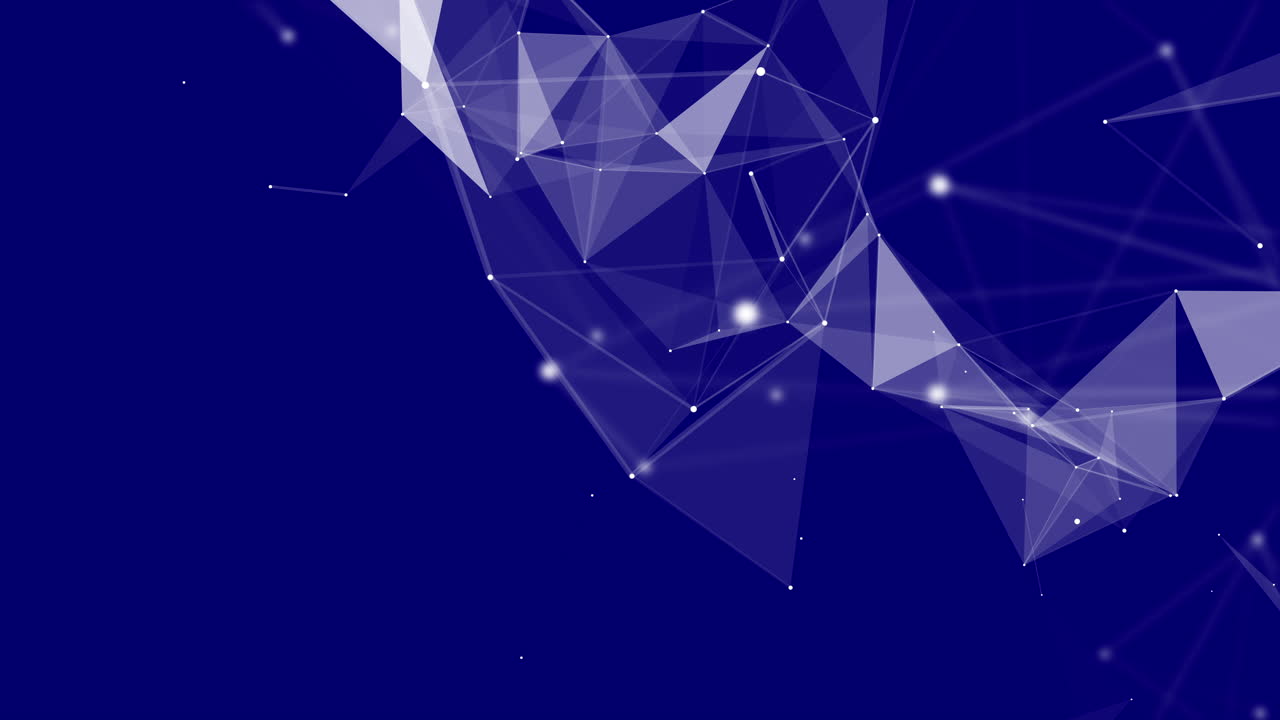 3D Abstract Plexus Particles On Blue Screen Sci-Fi Background_JP
