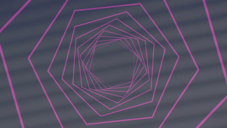 animación de un túnel brillante de neón sobre un fondo negro